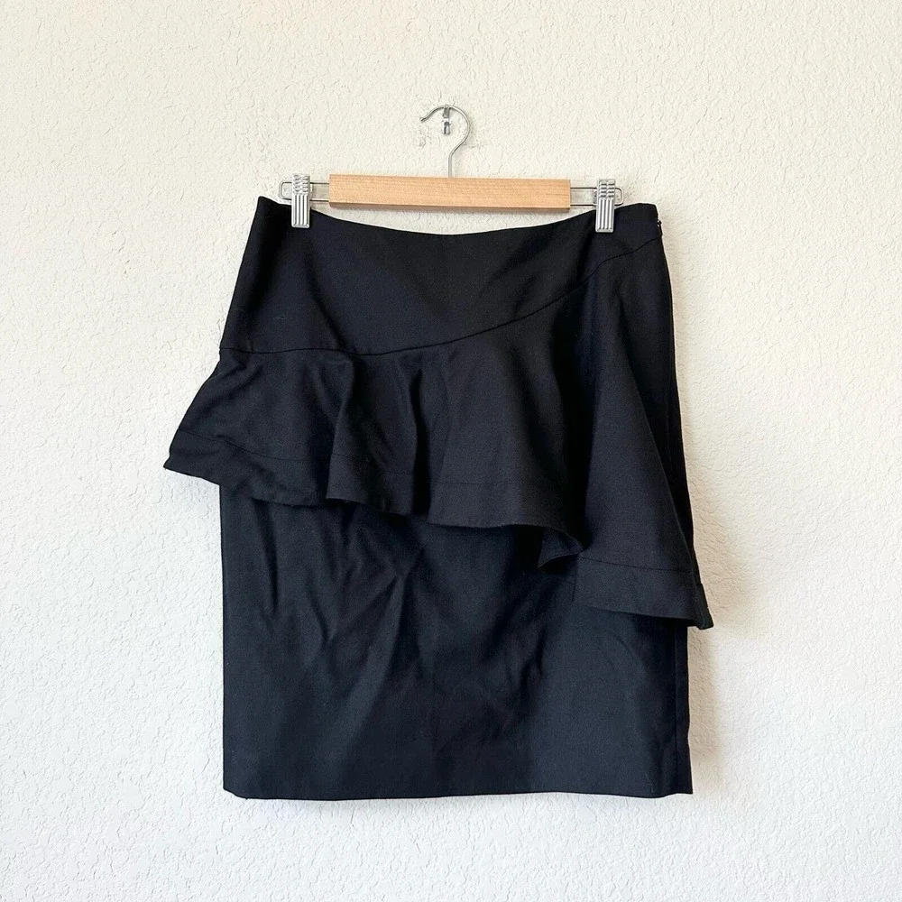 TED BAKER LONDON Lined Ruffled Tiered Mini Skirt in Black - Picture 1 of 9